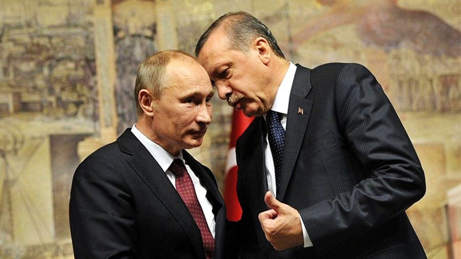 الرئيس التركي رجب طيب أردوغان ونظيره الروسي فلاديمير بوتين