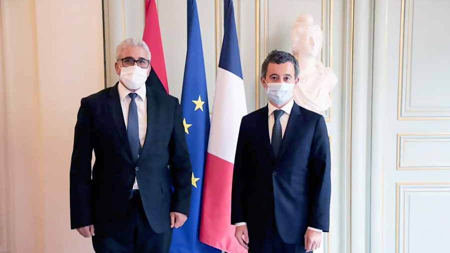 باشاغا مع وزير داخلية فرنسا جيرالد دارمانان